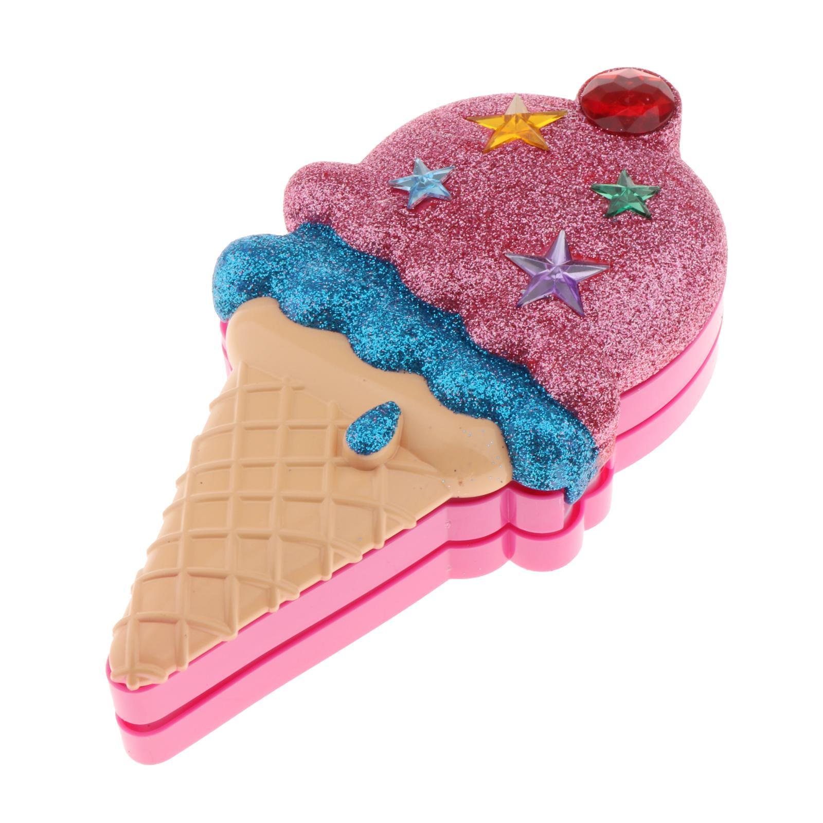Ice Cream MakeUp Compact Case For Girls Kids Cosmetic Set double deck