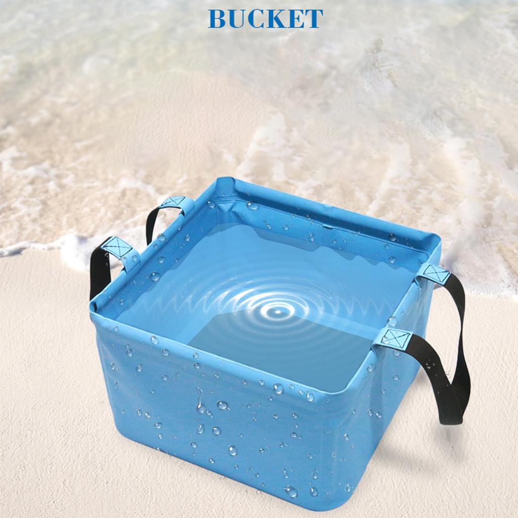2PCS Folding Collapsible Water Container Camping Hiking Car Washing Bucket