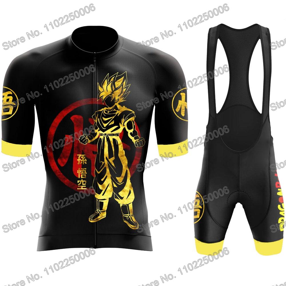 Golden Goku Cycling Jersey Set Summer Cycling Quần áo nam Đàn đường xe đạp phù hợp với tay áo ngắn xe đạp Bib Shorts MTB Maillot Color: 8 Size: XXS