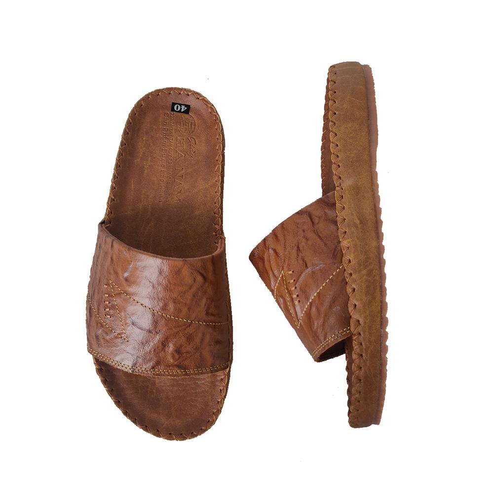 Dép Nam Quai Ngang HÀ NAM Da Bò Thật Cao Cấp DNA2178c