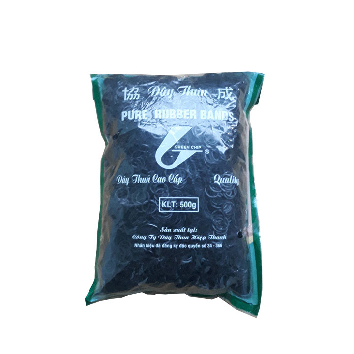 DÂY THUN ĐEN BUỘC TÚI BỌC ỔI - GÓI 500 GRAM