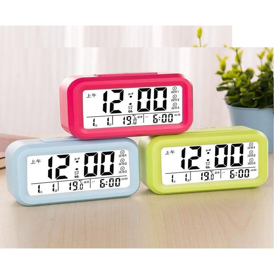 Đồng Hồ Báo Thức Kỹ Thuật Số Đèn LED Nền Cảm Biến Đa Chức Năng Thời Gian, Lịch, Báo Thức, Nhiệt Độ
