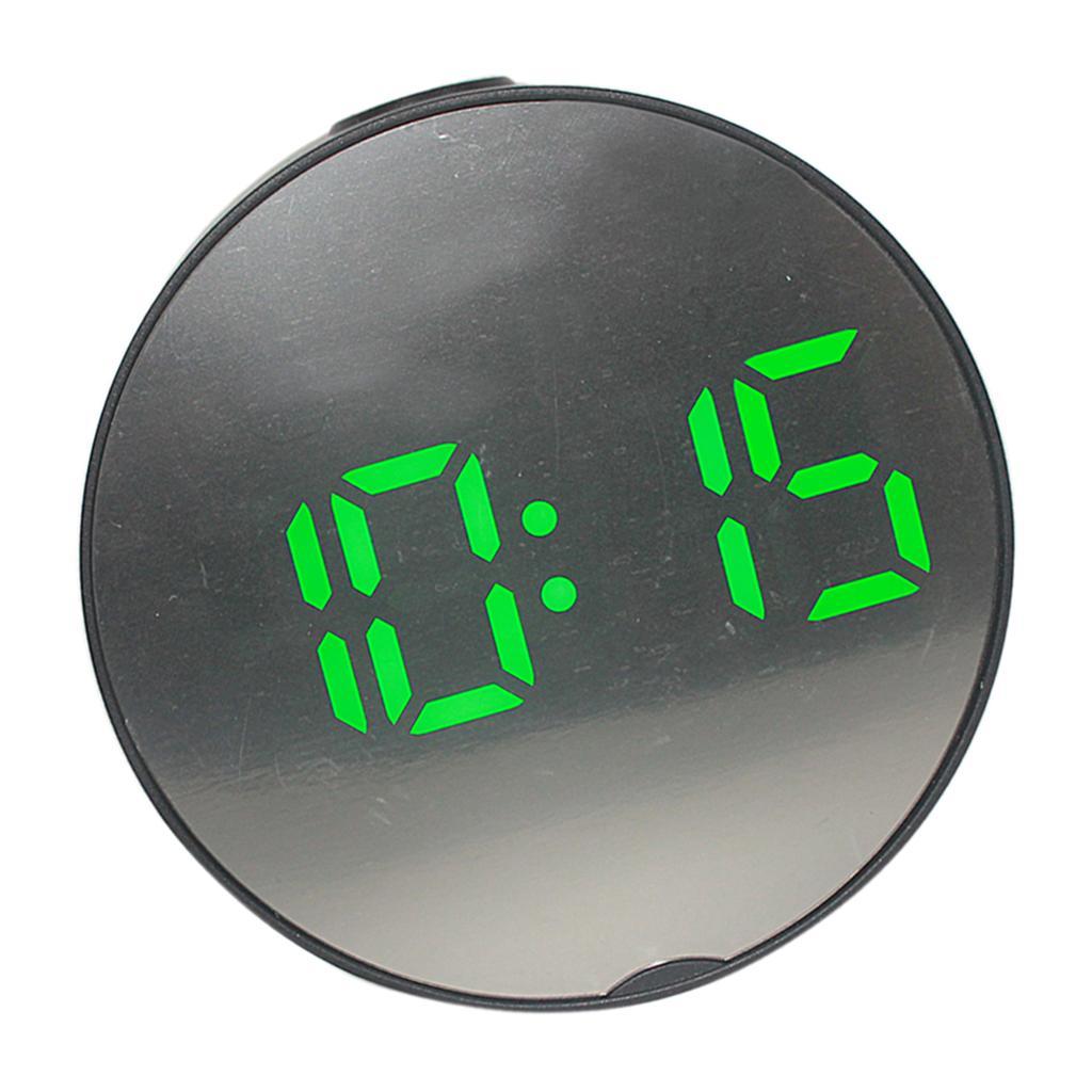 2pcs LED Alarm Clock Large Display Bedside Mirror Clock for Bedroom Elder