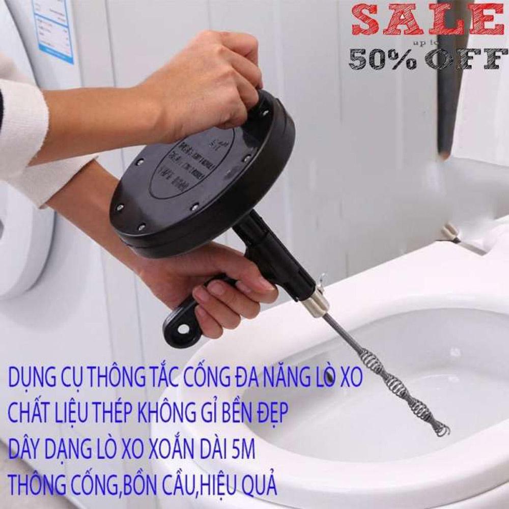 Dụng cụ thông cống áp suất cao, Cây thông tắc cống,Dụng Cụ Thông Cống Dây Dài 5m