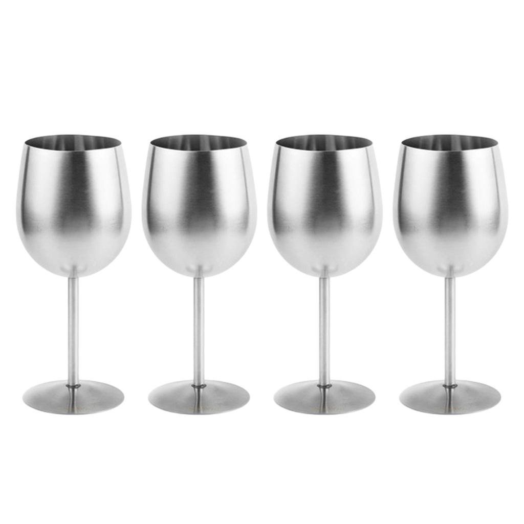 Set of 4, Stainless Steel Champagne Goblet 10oz Camping Home Kitchen Party