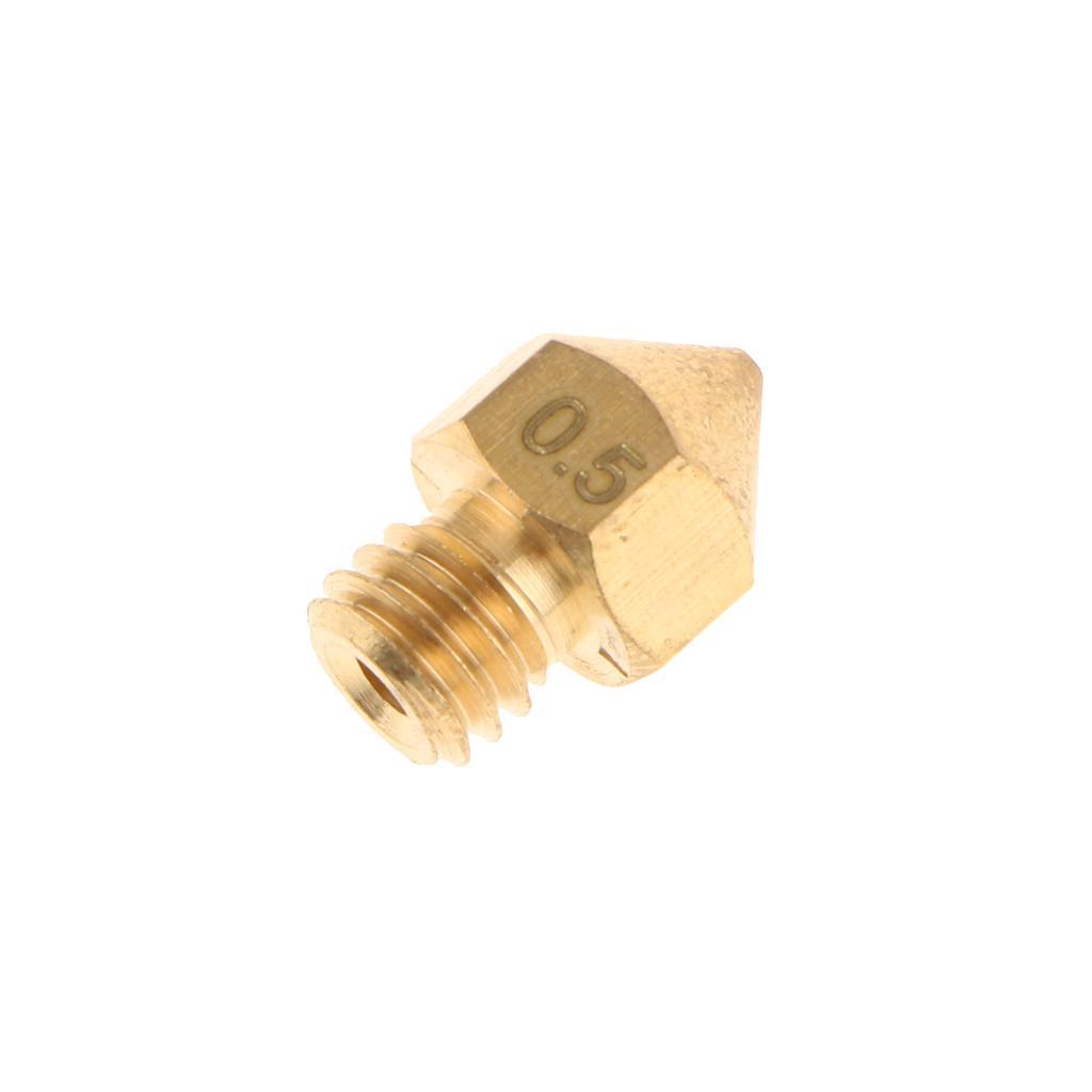 2X 10Piece 3D Printer Extruder Brass Nozzle Print Head for    0.5mm
