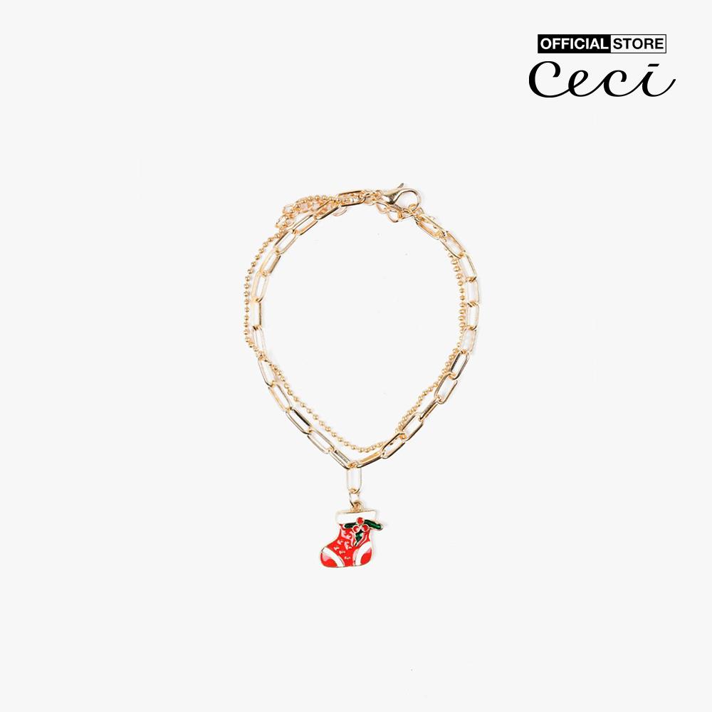 CECI - Vòng đeo tay nữ mắc xích phối mặt hình chiếc vớ dễ thương CC3-01000105-08