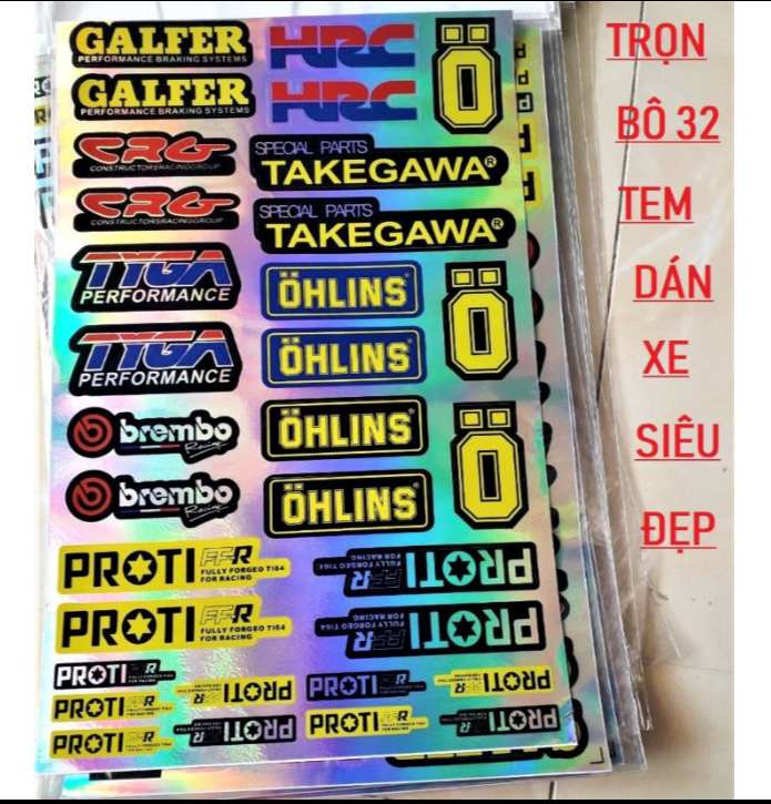 Bộ 32 tem dán trang tri xe siêu đẹp cho xế yêu của bạn nổi bật hơn