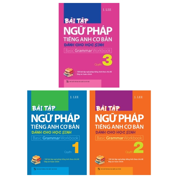 Combo Bài Tập Ngữ Pháp Tiếng Anh Cơ Bản Dành Cho Học Sinh - Quyển 1 - 2 Và 3