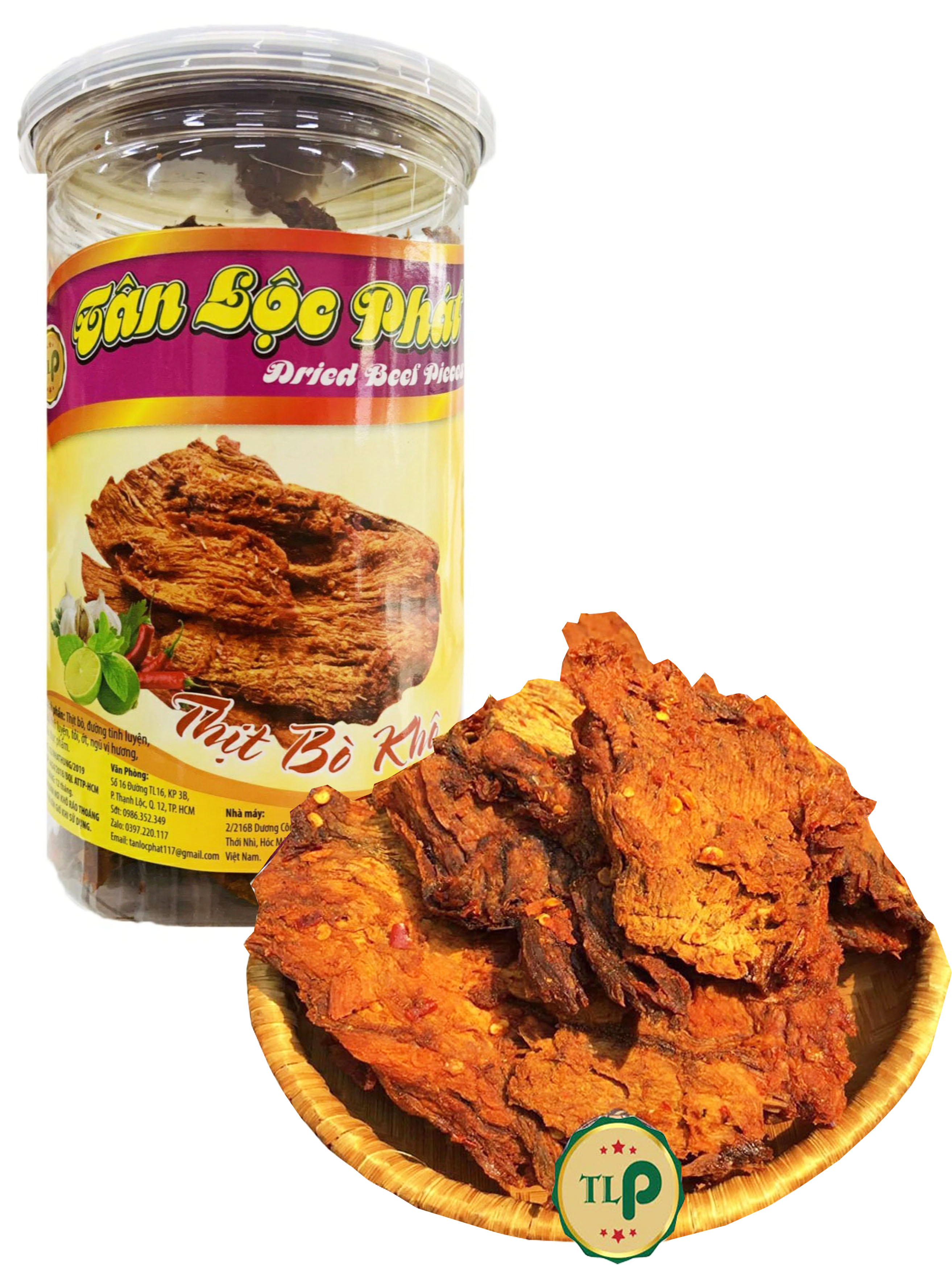 COMBO 2 HŨ THỊT BÒ KHÔ CHẤT LƯỢN TÂN LỘC PHÁT - MỖI HŨ 250G