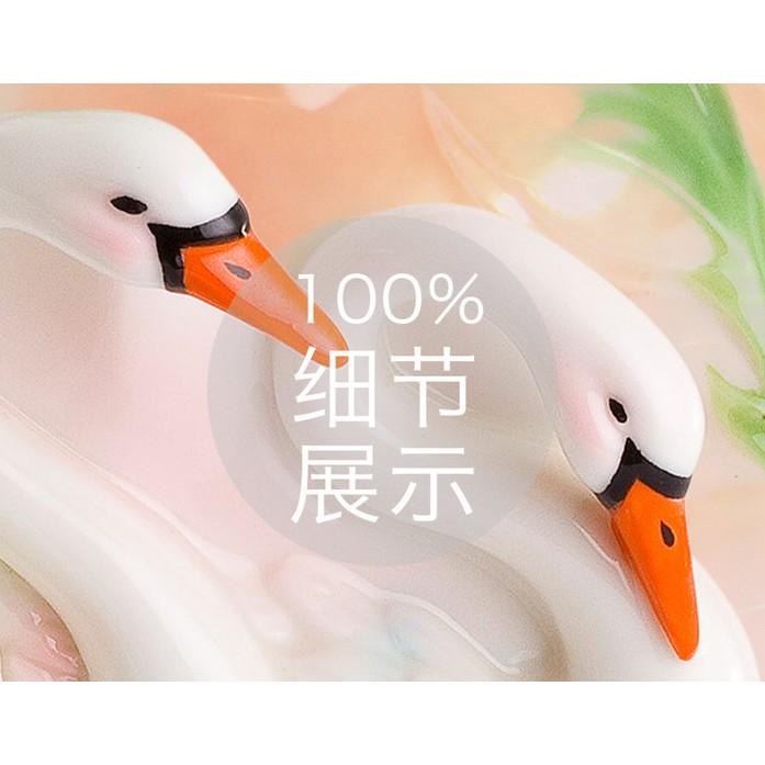 Tranh dán tường Đôi thiên nga hạnh phúc giản đơn, Tranh dán tường 3d hiện đại , MS1121503
