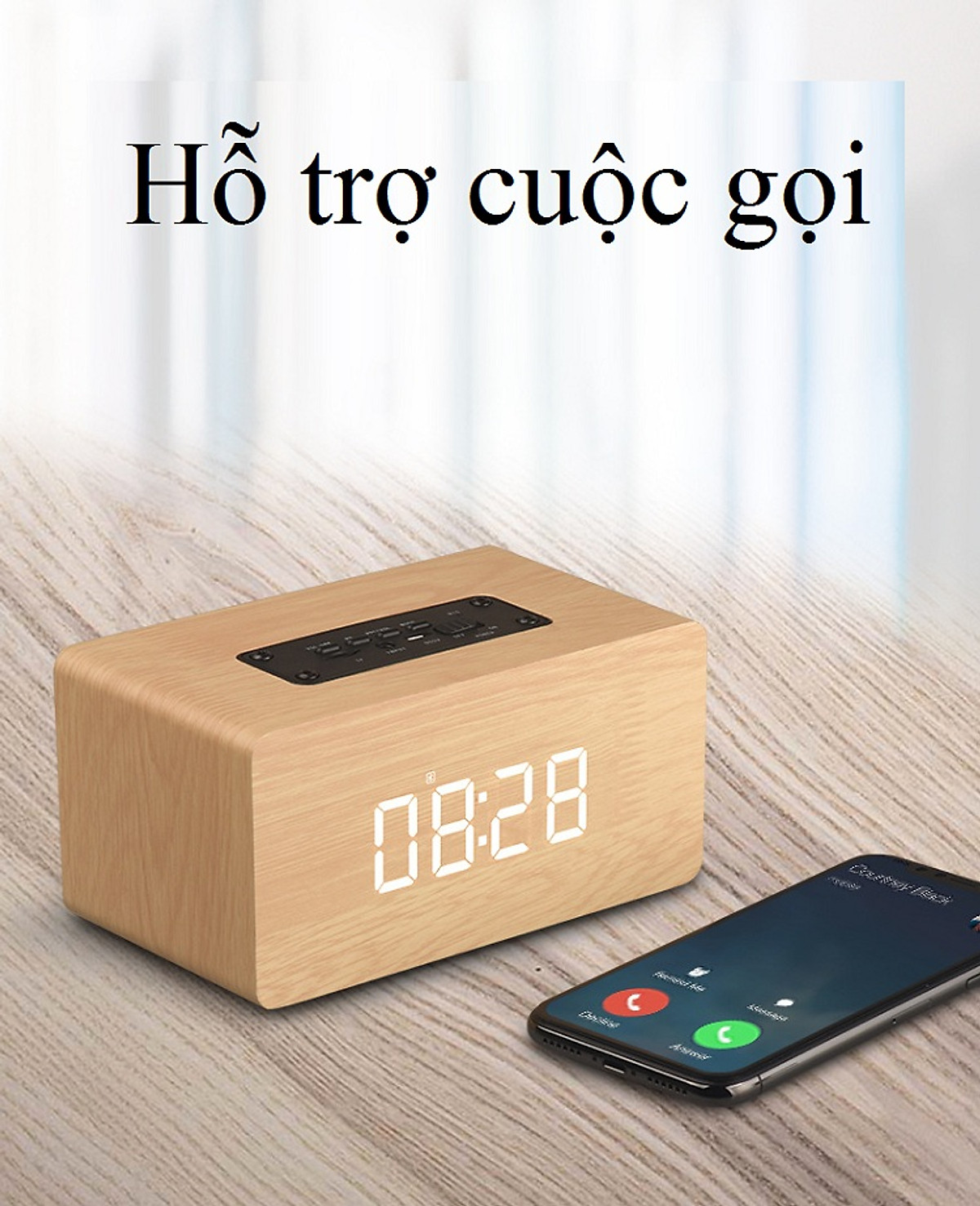 Loa Gỗ Bluetooth 2 Bass Sang Trọng Kiểu Dáng Đồng Hồ Leb W5