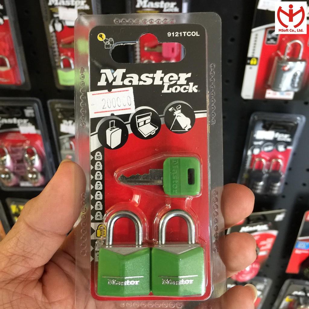 Bộ 2 ổ khóa vali Master Lock 9121 TCOL rộng 20mm dùng chung 2 chìa - khóa hành lý - MSOFT