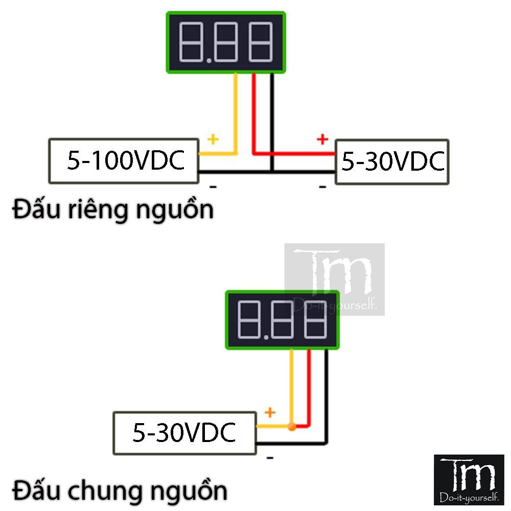 Vôn Kế 3 Dây 0.28 inch Mini 0-100V