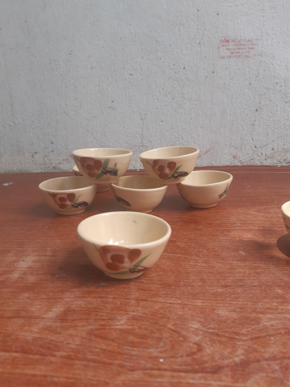Chén bánh bò, chén nước chấm vẽ tay hoa cỏ 30 cái