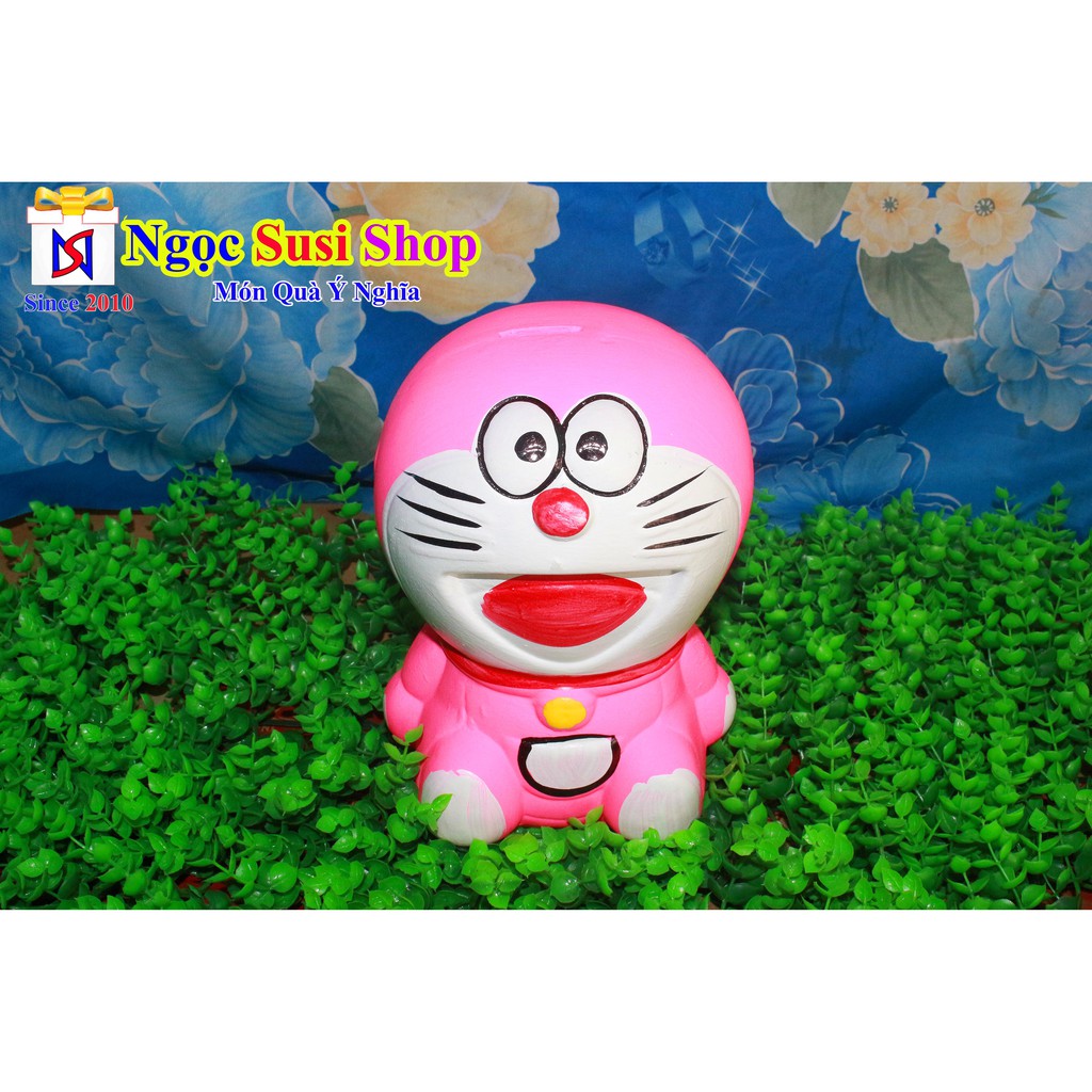 ỐNG HEO ĐẤT TIẾT KIỆM ĐÔRÊMON DORAEMON CHO BÉ - NGẪU NHIÊN MÀU