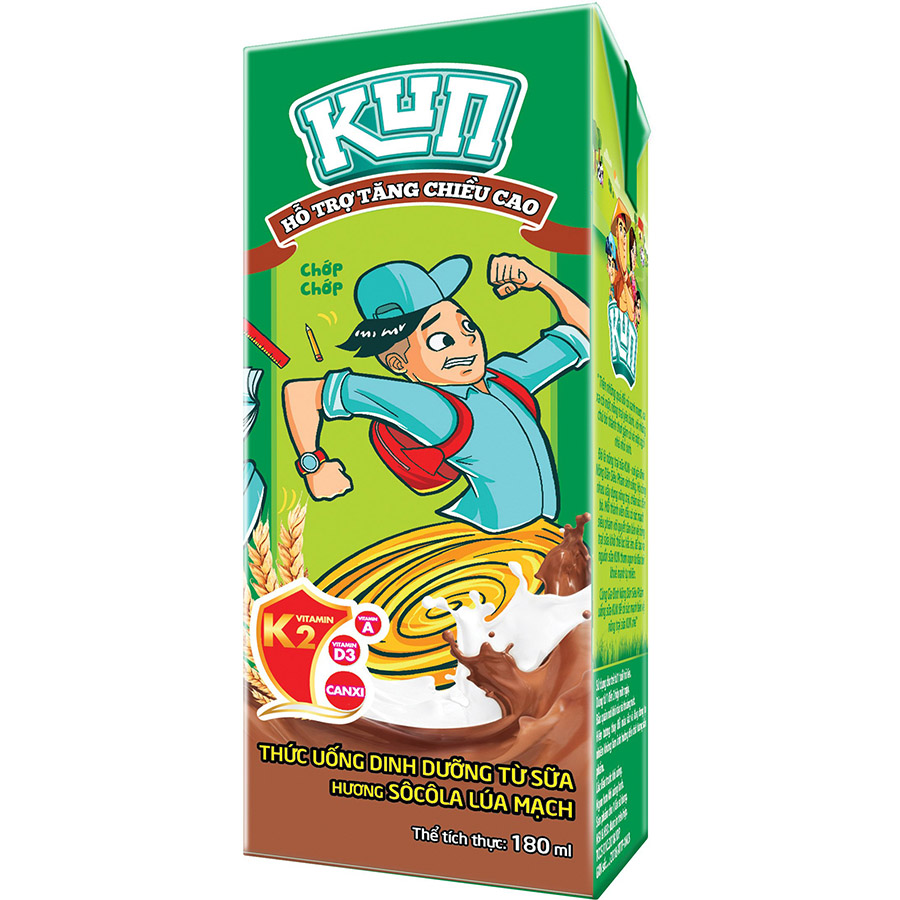 Thùng 48 Hộp Sữa SoCola Lúa Mạch KUN 180ml/hộp