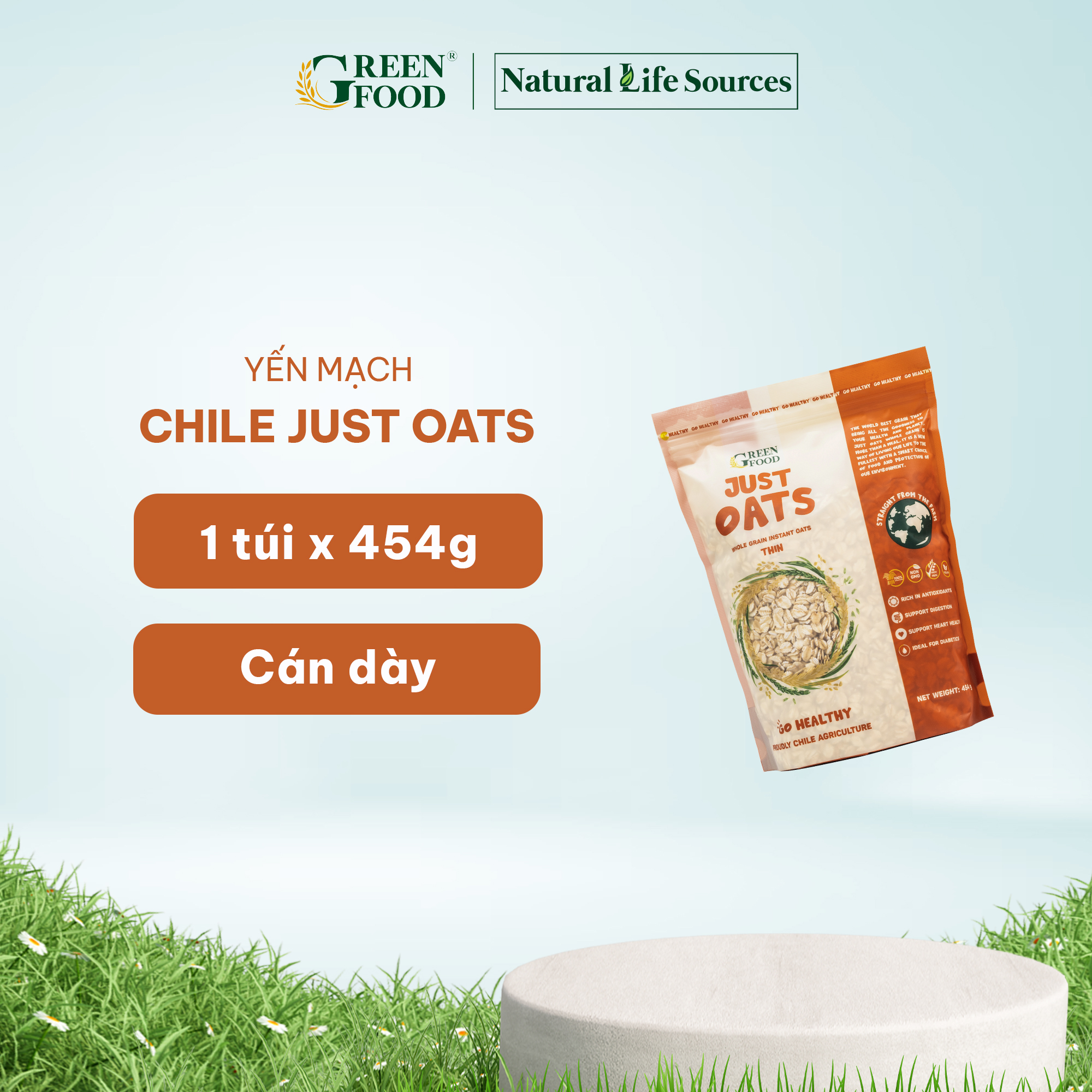 Yến mạch Chile Just Oats - cán dày