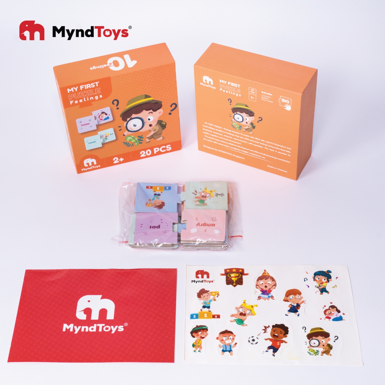 Đồ chơi Giáo dục MyndToys Ghép hình thông minh My First Puzzle – Feelings cho bé từ 2 tuổi