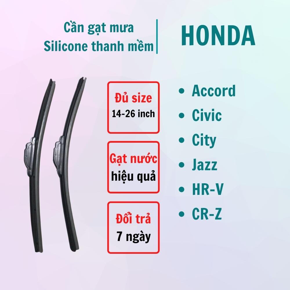 Cần gạt mưa VTS A8 lưỡi Silicone loại thanh mềm dành cho xe Honda Accord, Civic, City Jazz, HR-V, CR-Z, CR-V