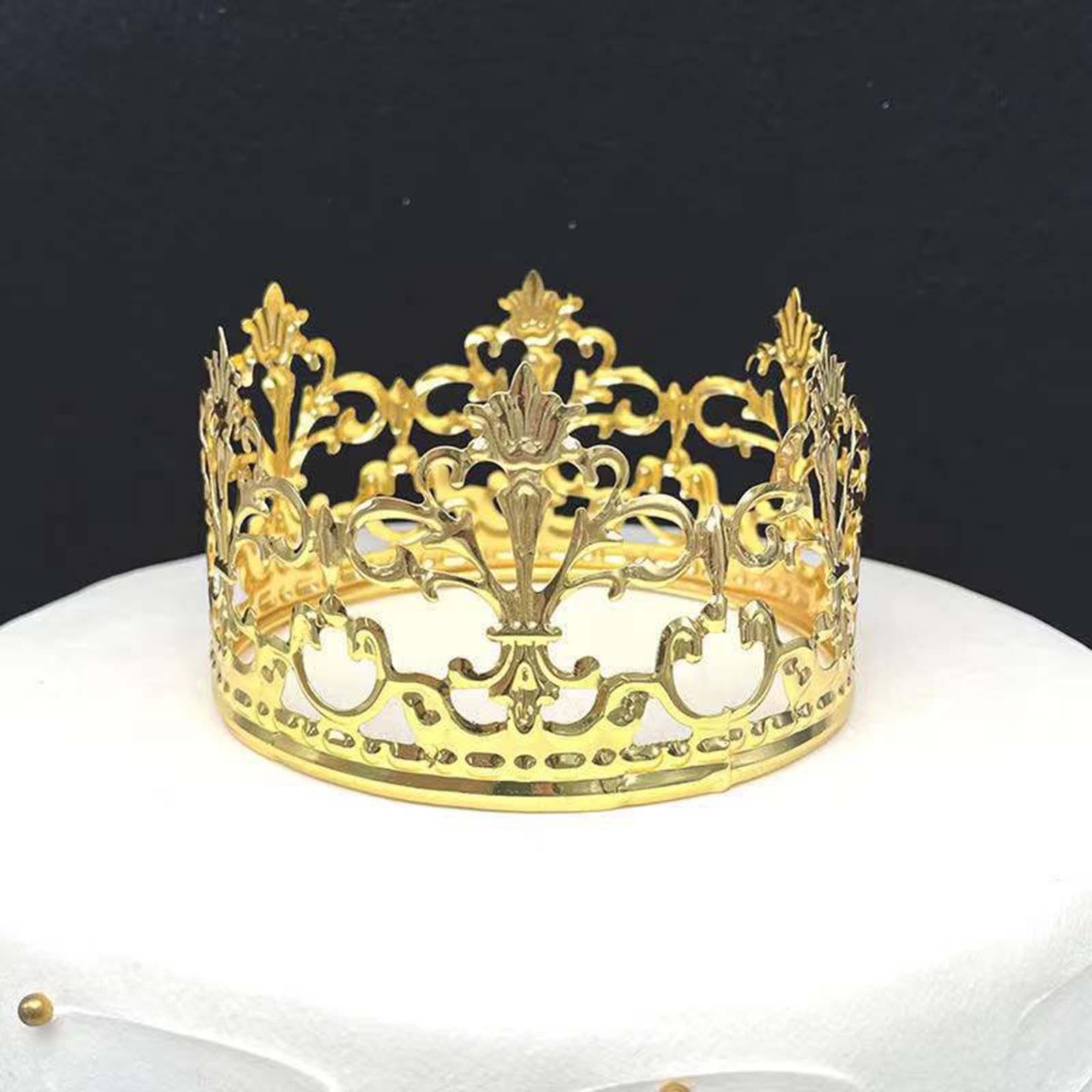 Cake Topper Cake Decorations Tiaras Headband for Women Themed Parties Gold