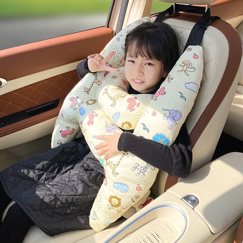 Gối Tựa Đầu Ô Tô Cho Bé Hoạt Hình Có Đai An Toàn – Gối Ngủ Trên Xe Chống Mỏi Cổ Cho Trẻ Em