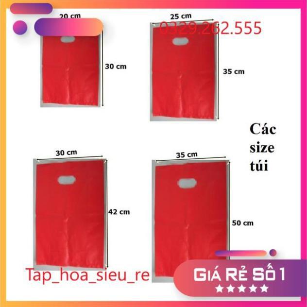 1Kg túi bóng đỏ, túi nilong đỏ, túi đựng quà, túi bọc hàng loại dai bền đẹp đủ mọi kích thước