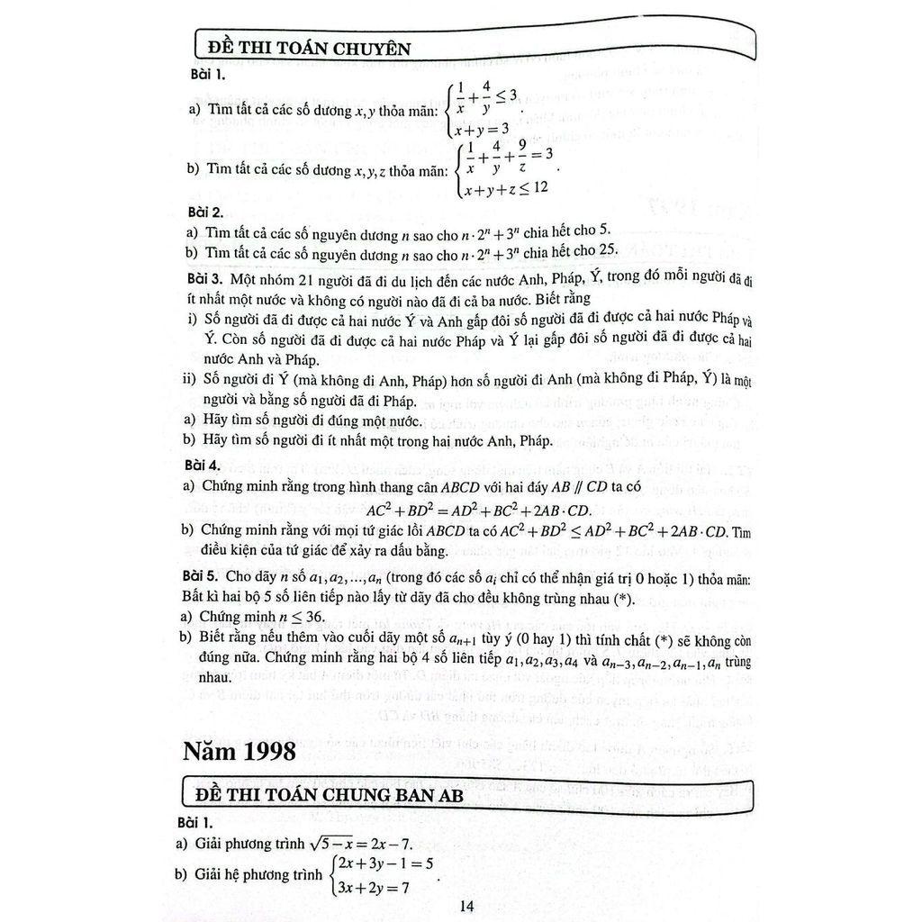 Sách - 30 Năm Đề Thi Tuyển Sinh Vào Lớp 10 Phổ Thông Năng Khiếu Môn Toán (1996 - 2025) - HA2