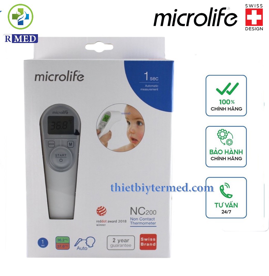 Microlife NC200 - Nhiệt Kế Hồng Ngoại Đo Trán- An Toàn Cho Bé