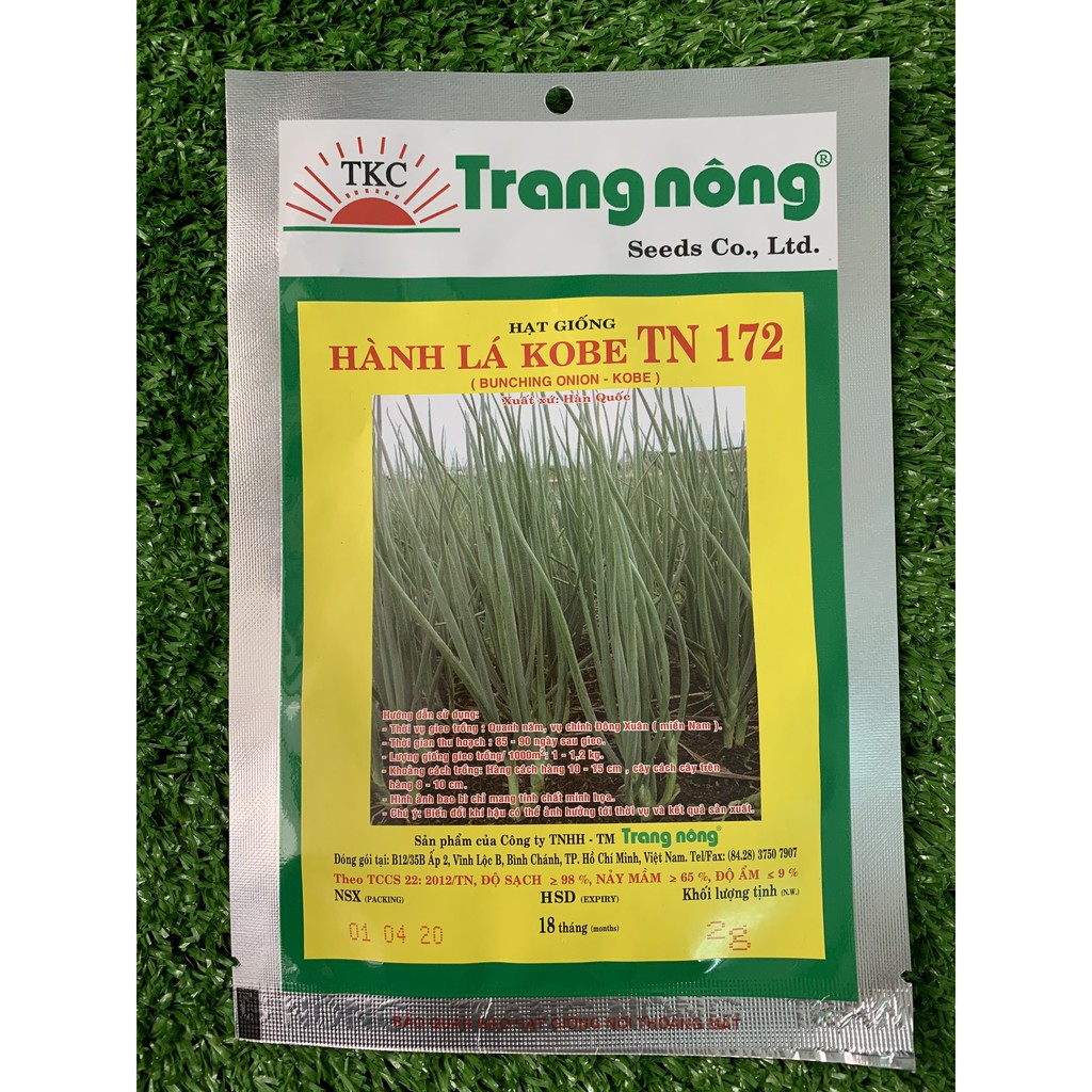 Gói 2gram Hạt Giống Hành Lá Kobe Nguyên Bao Bì