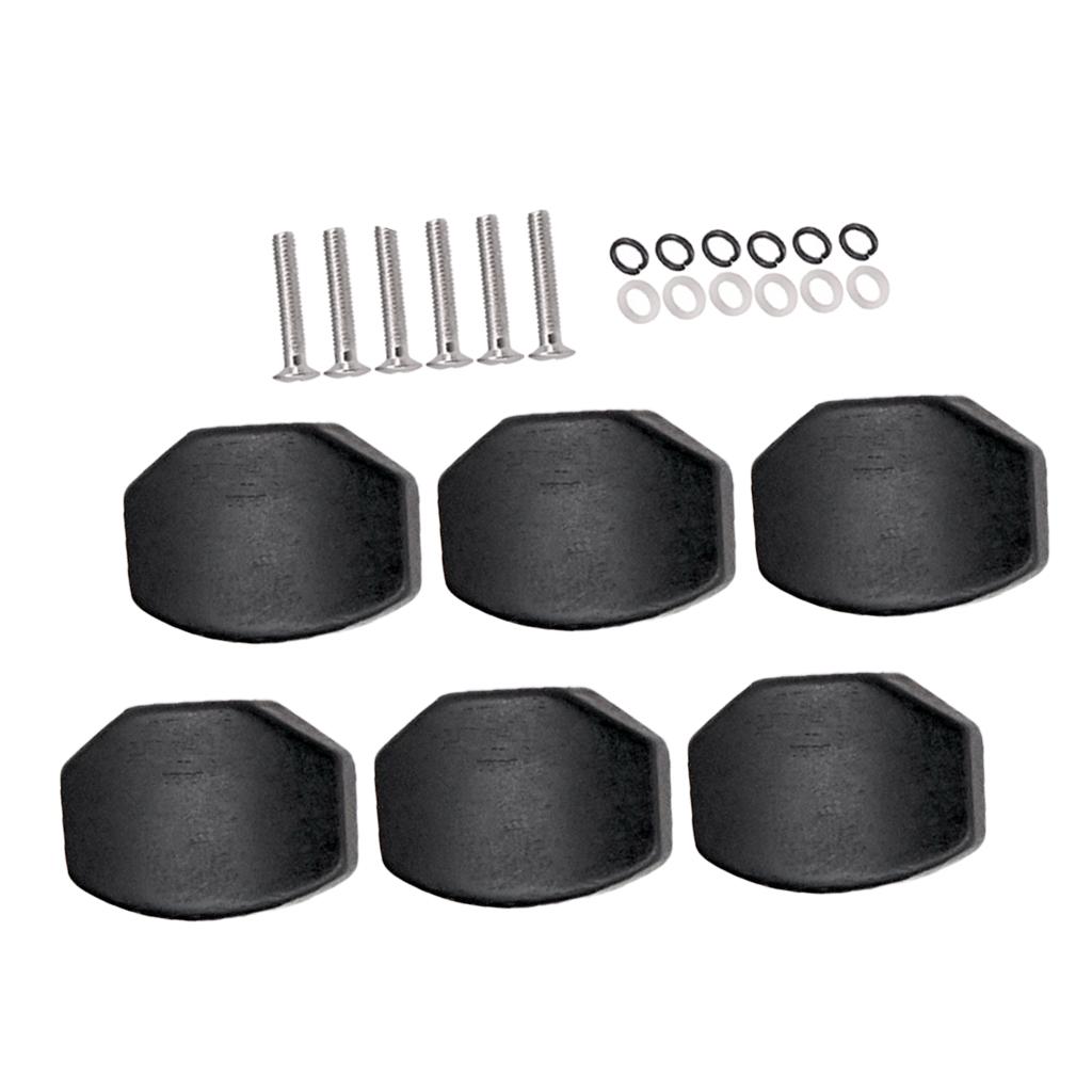 Sunnimix 6 Chiếc Bằng Gỗ Đàn Guitar Chỉnh Chốt Nắp Chỉnh Âm Máy Đầu Thay Thế Nút Núm, Đen