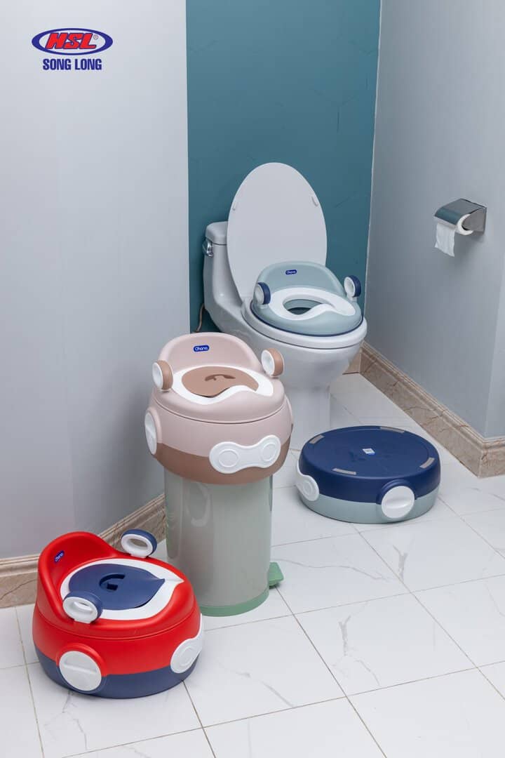 BÔ VỆ SINH CHO BÉ CÓ TAY VỊN 2 IN 1 CAO CẤP, ĐA NĂNG ,NGĂN CHỨA THÁO LẮP VỆ SINH DỄ DÀNG PHONG CÁCH HÀN QUỐC