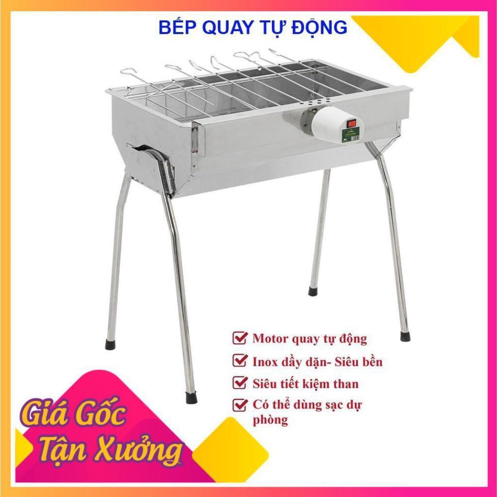 Bếp nướng than hoa tự xoay Cỡ Trung, Chất liệu INOX430 chịu nhiệt, Bảo hành 6 tháng