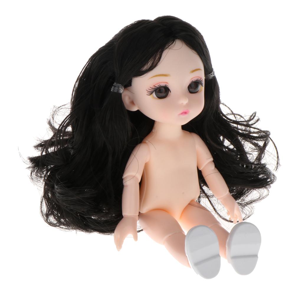 2Pcs 16cm  Doll Body DIY Parts White Skin 13 Joints Flexible Doll Toy