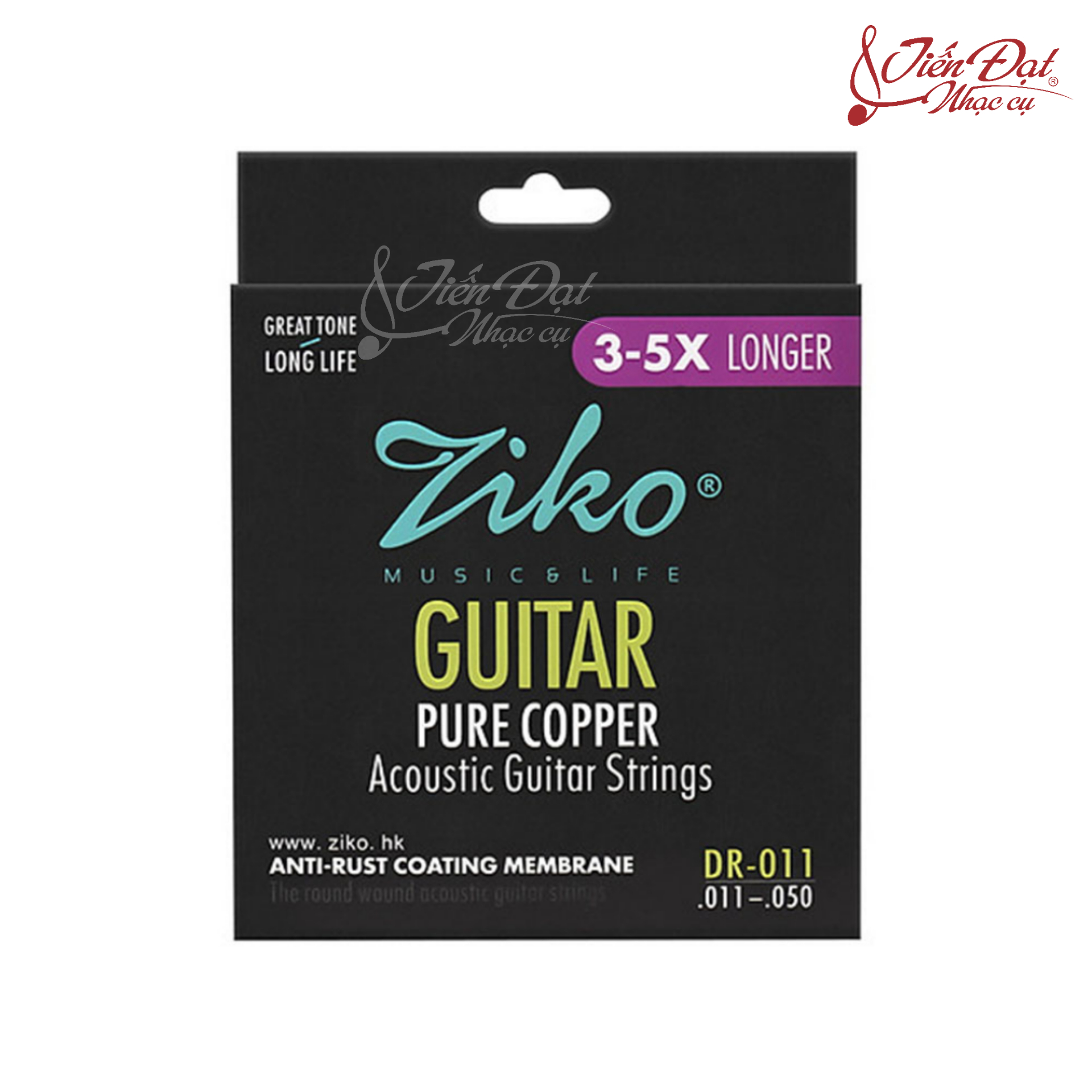 Bộ 6 Dây Đàn Acoustic Guitar ZIKO DR-011 Đồng Nguyên Chất, Phủ Lớp Chống Gỉ, Độ Bền Cao - Hàng Chính Hãng