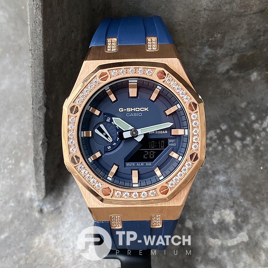 Đồng Hồ Nam Dây Nhựa Casio G-SHOCK GA-2110ET-2A AP CUSTOM ROSE GOLD DIAMOND x NAVY ROYAL OAK