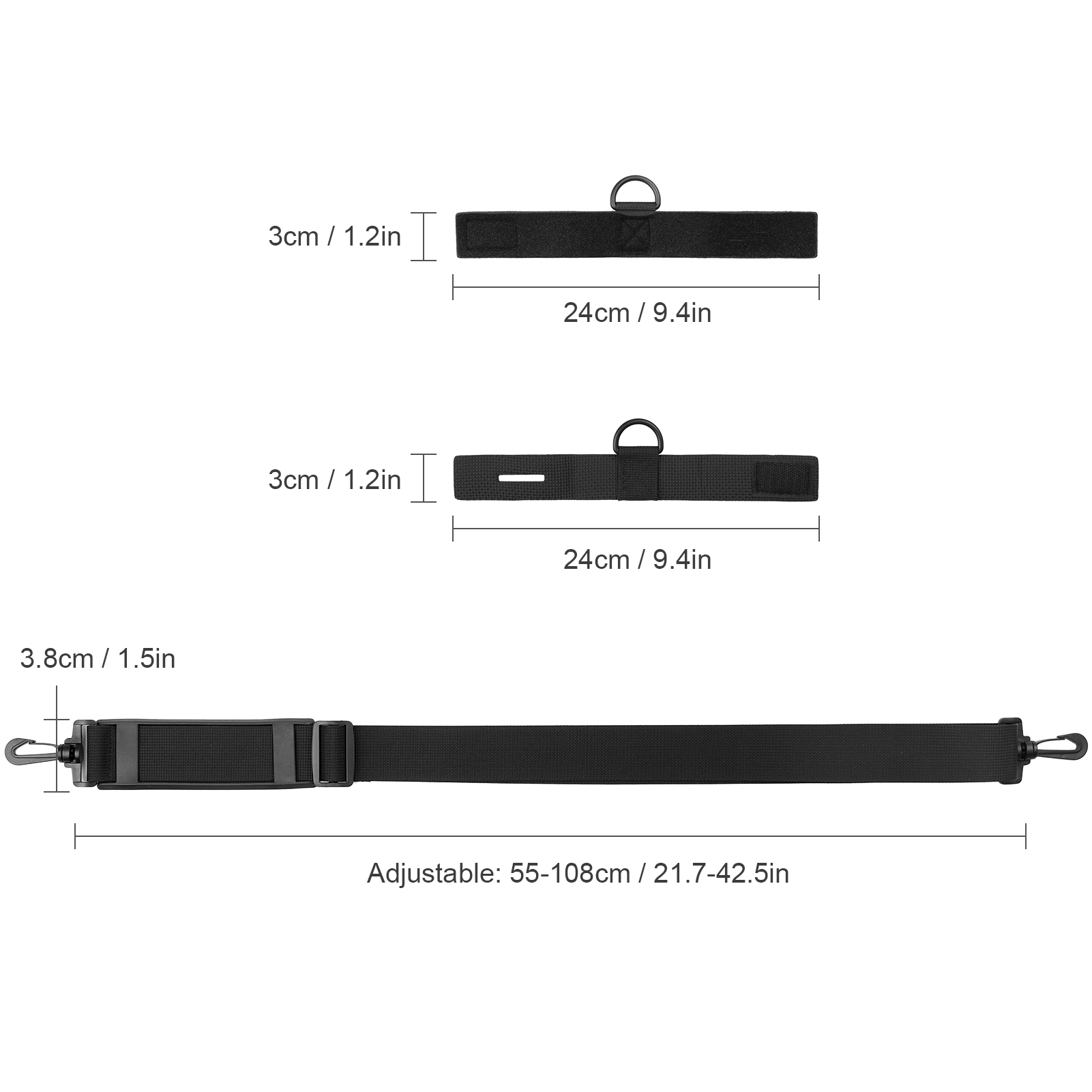 Dây đai giữ cần câu cá, có thể điều chỉnh được độ dài chất liệu polyester và nylon chống trượt