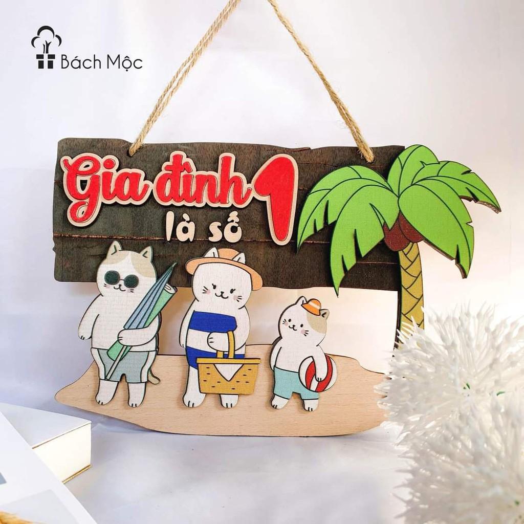 Bảng gỗ decor, bảng gỗ trang trí chủ đề gia đình, Family