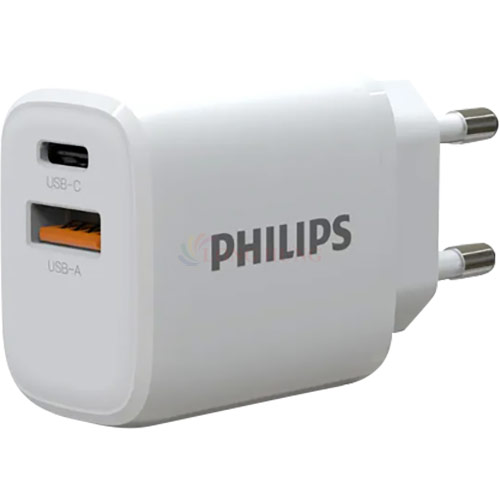 Cốc sạc Philips 1USB 1Type-C 25W PD/QC3.0 DLP4327 - Hàng chính hãng