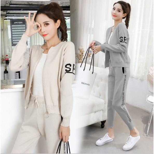 Set Quần len áo len phong cách Hàn Quốc siêu đáng yêu, len dệt kim 2 lớp dày dặn, form chuẩn mặc tôn dáng