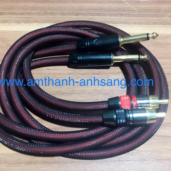 Dây rắc 6 ly ra av 02 dây tín hiệu âm thanh Jack hoa sen sang 6.5 ly