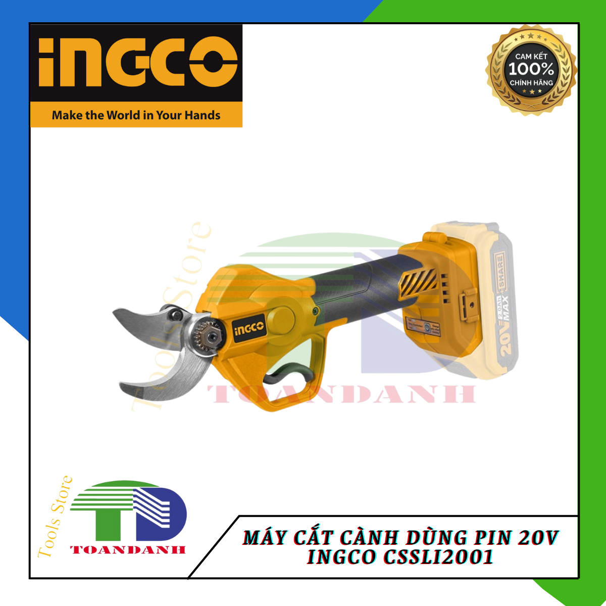 Máy cắt cành dùng pin 20V ingco CSSLI2001