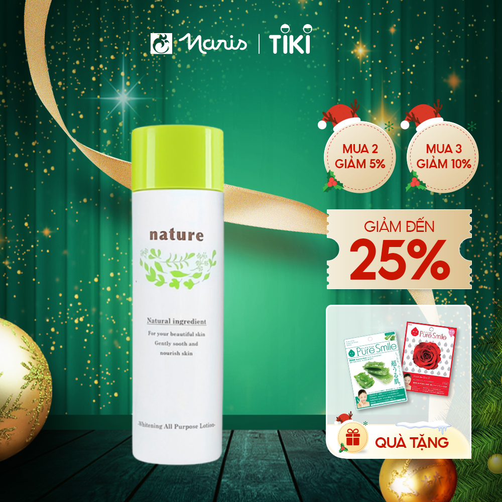 Nước dưỡng và giảm thiểu tế bào chết Nhật Bản cao cấp Naris Nature Whitening All Purpose Lotion (160ml) – Hàng Chính Hãng