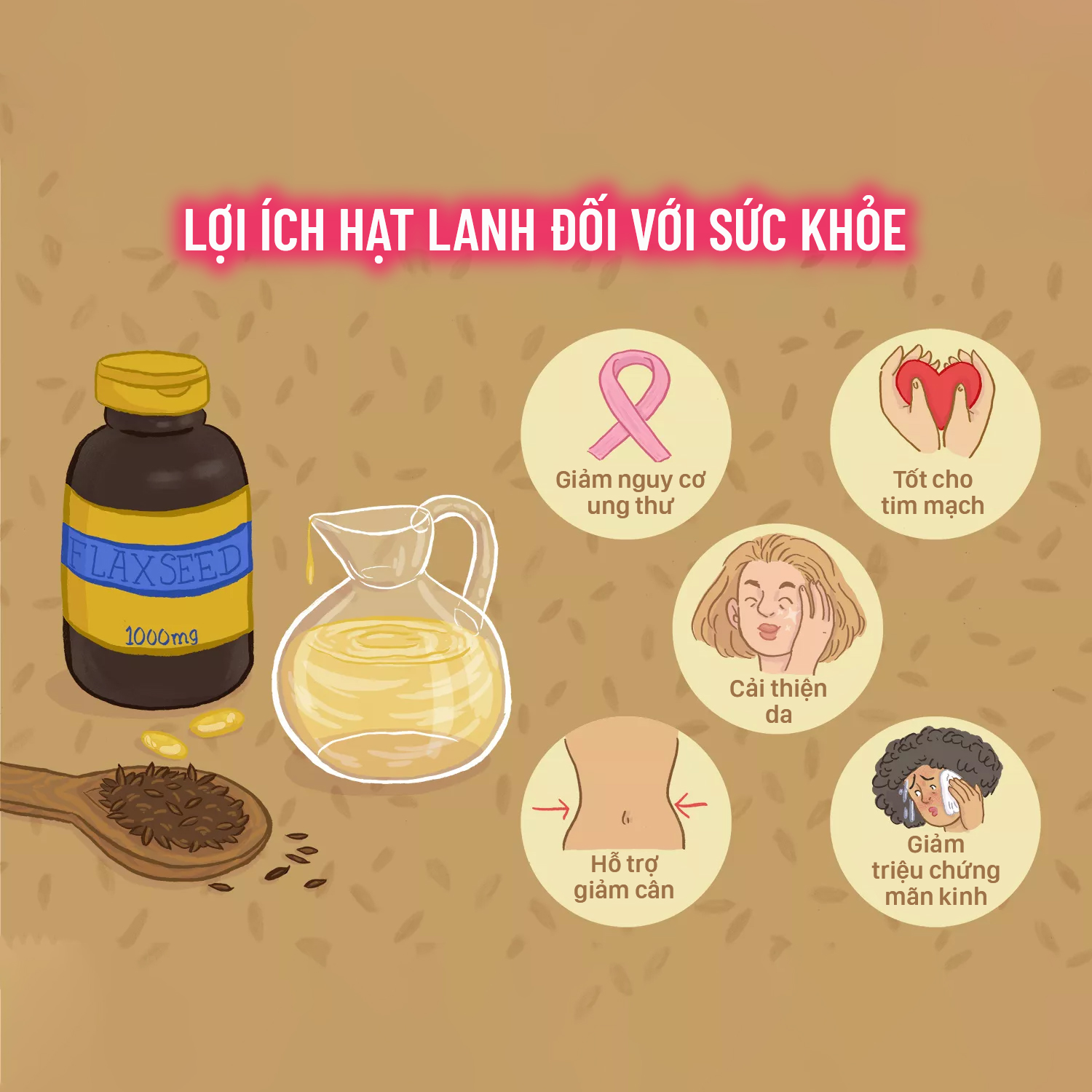 Hạt lanh nâu hữu cơ Organic 500g ProBios