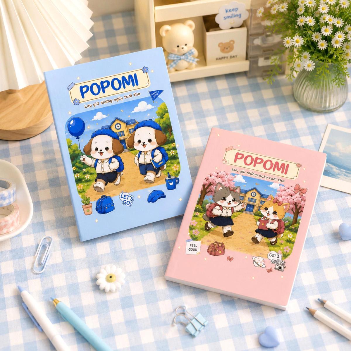 Tập Học Sinh Popomi - 4 Ô Ly Vuông - 96 Trang 100gsm - The Sun (Mẫu Bìa Giao Ngẫu Nhiên)