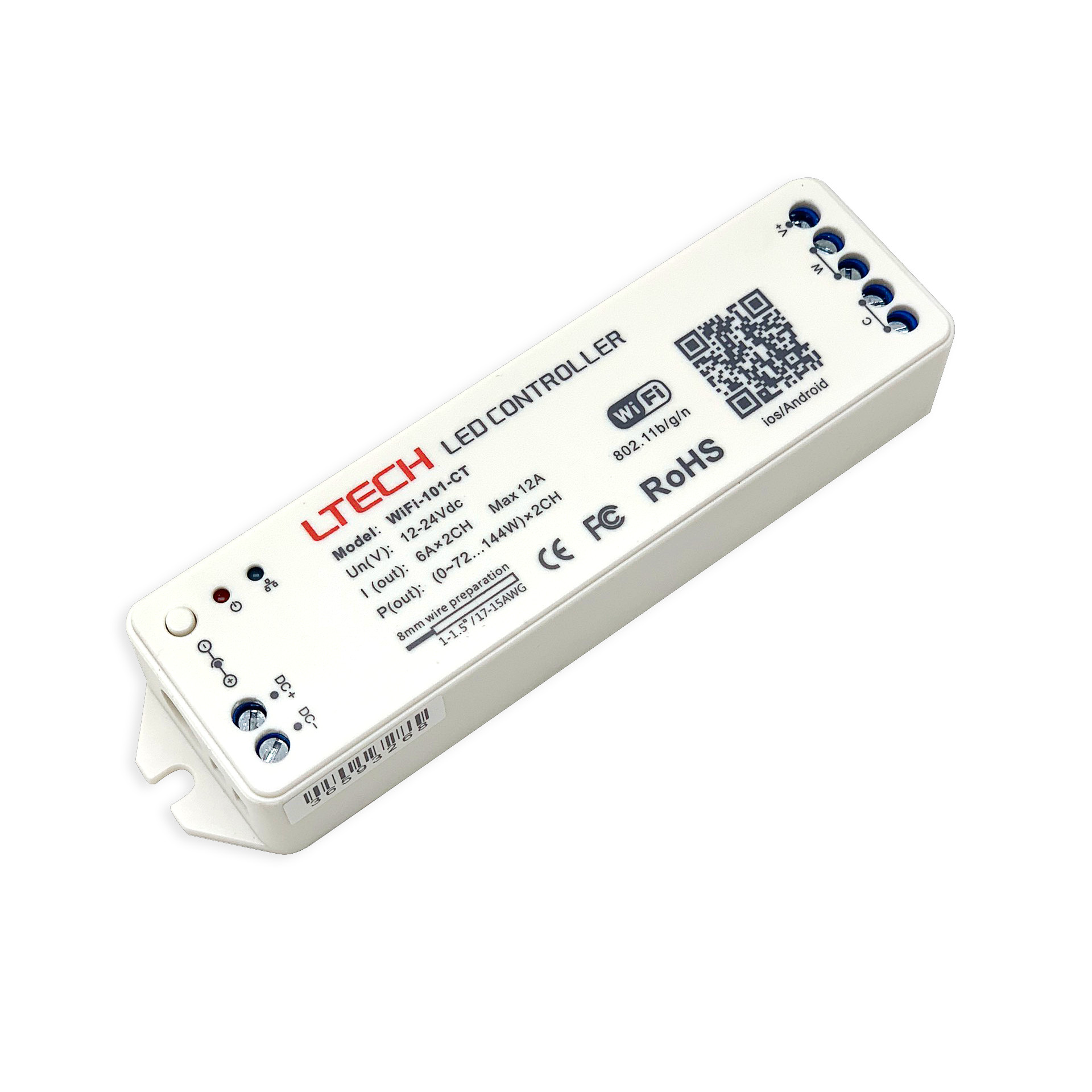 Bộ Điều Khiển Đèn Led Ltech Wifi-101-CT Điều Chỉnh Màu Sắc Ánh Sáng, LED Dimmer Controller - Hàng Nhập Khẩu