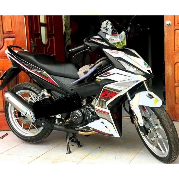 Tem rời xe winner MXking trắng đỏ