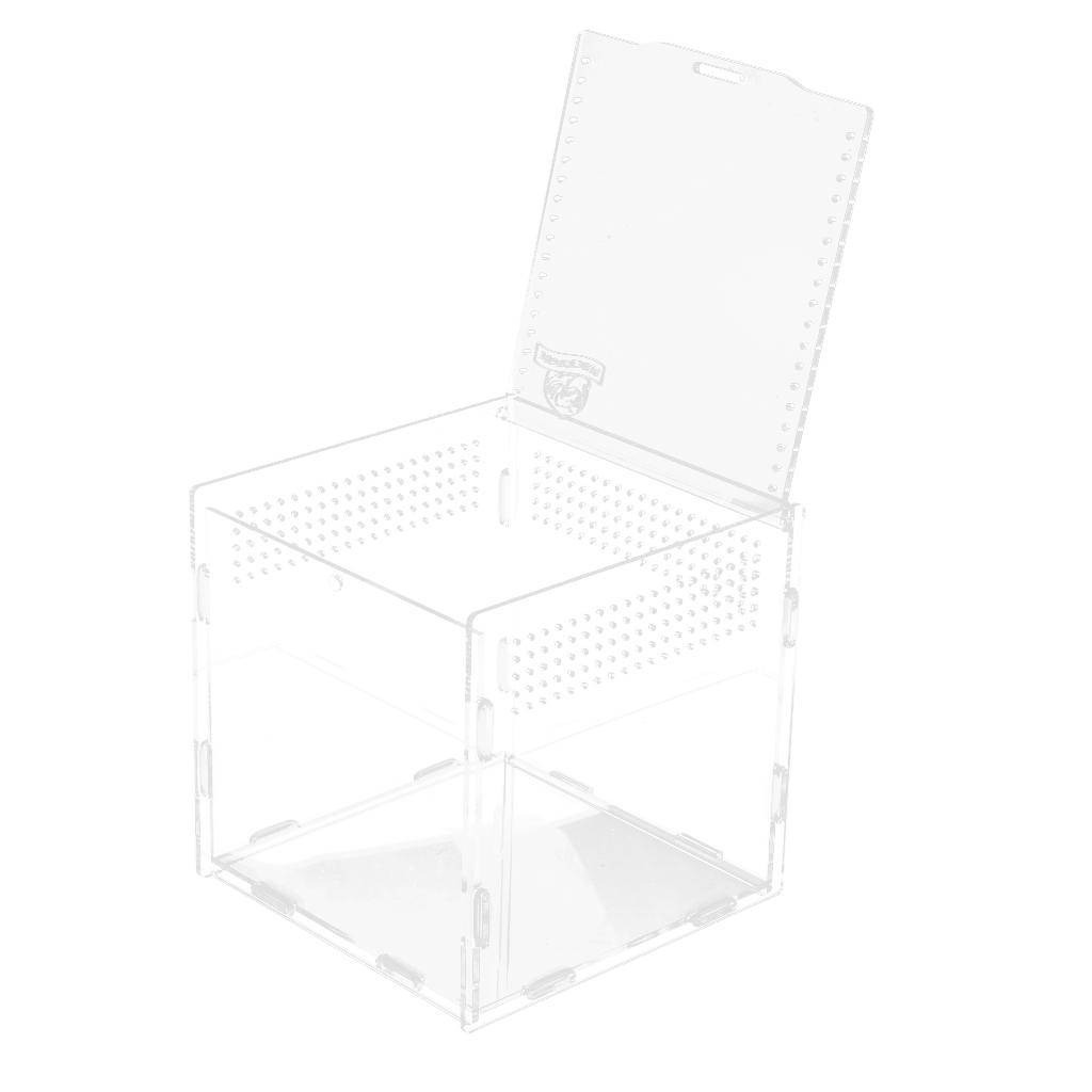 Transparent Acrylic Aquarium Fish Tank Anti-escape Box Reptile Lizaed Spider