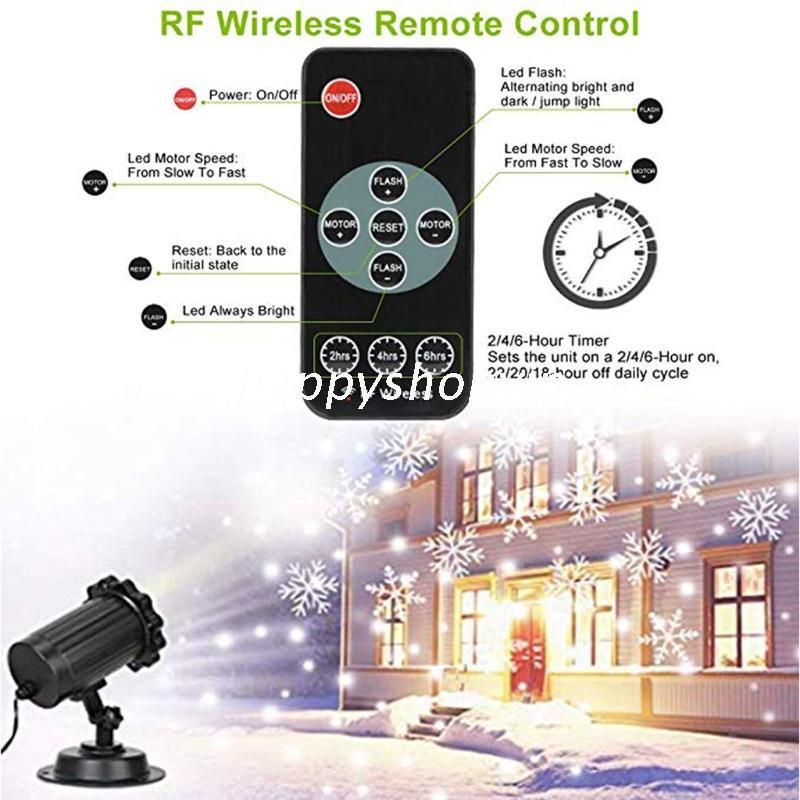 HSV Christmas Snowflake -Laser Light Snowfall Projector Move Snow Outdoor Indoor Garden -Laser Projection Lights New Year Party