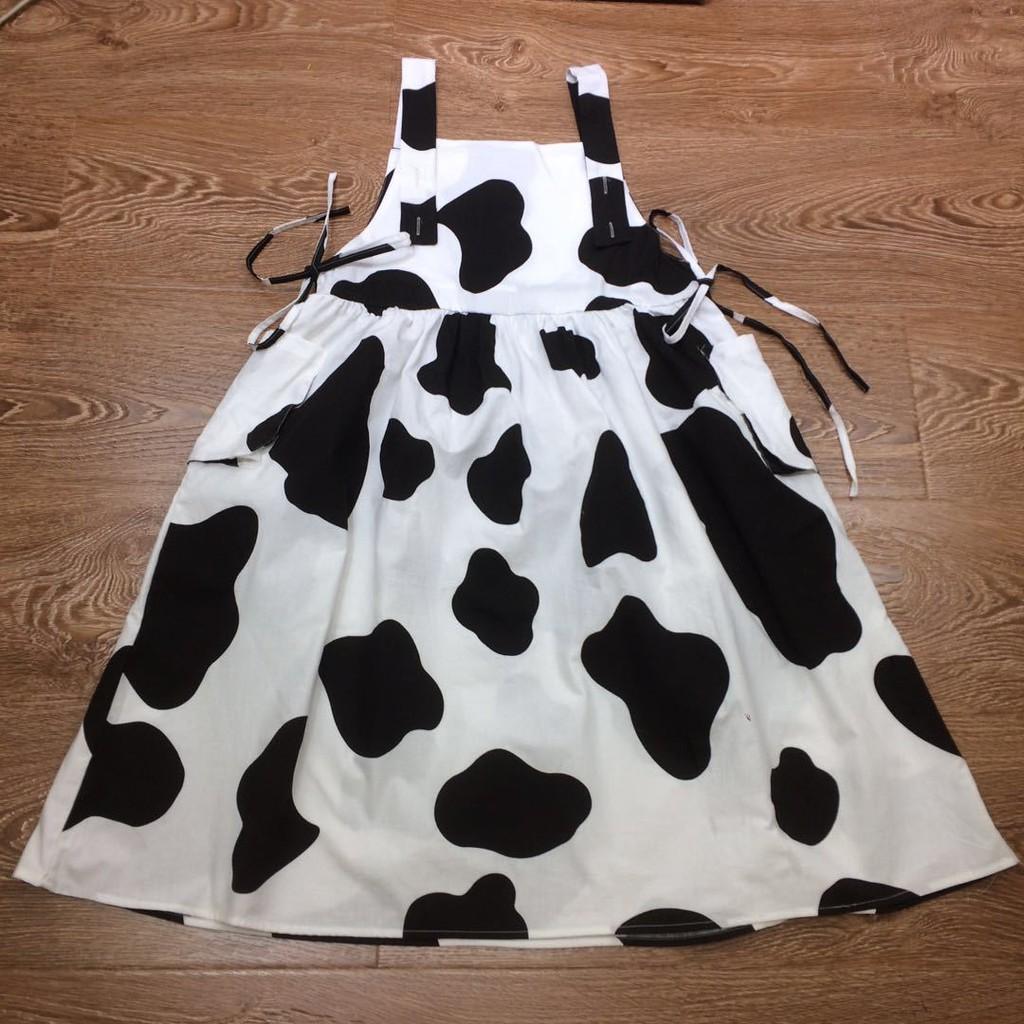 Yếm 2 Dây Nữ Dairy Cow  Nana's House -  Váy yếm 2 dây nữ bò sữa trendy dáng dài Ulzzang